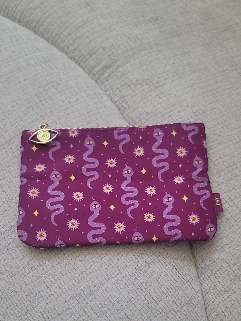 NEW Purple Snake & Eye Zip Makeup Pouch